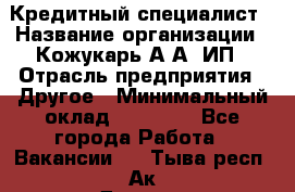 Кредитный специалист › Название организации ­ Кожукарь А.А, ИП › Отрасль предприятия ­ Другое › Минимальный оклад ­ 15 000 - Все города Работа » Вакансии   . Тыва респ.,Ак-Довурак г.
